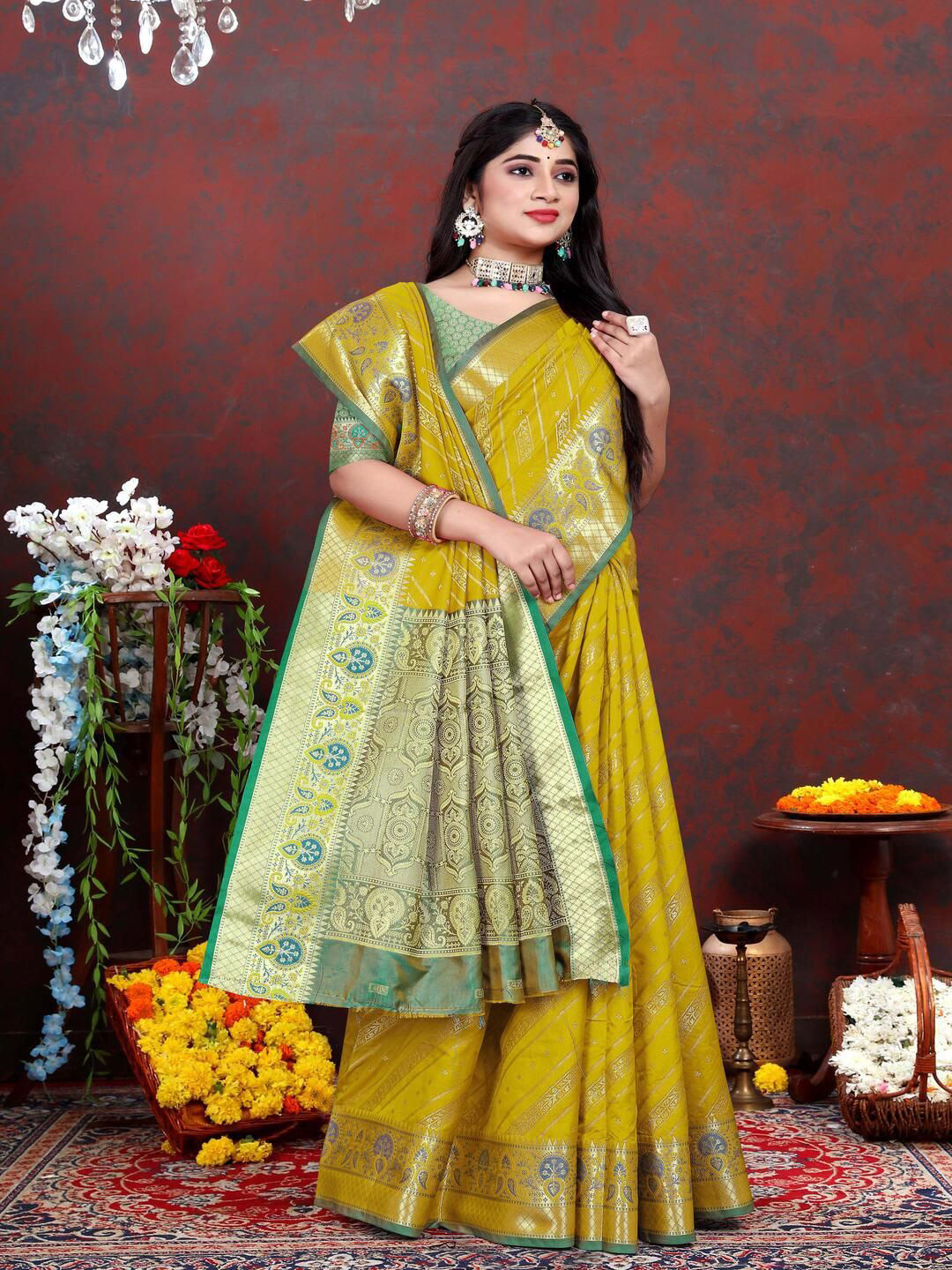 Reboot Fashions Woven Design Zari Saree
