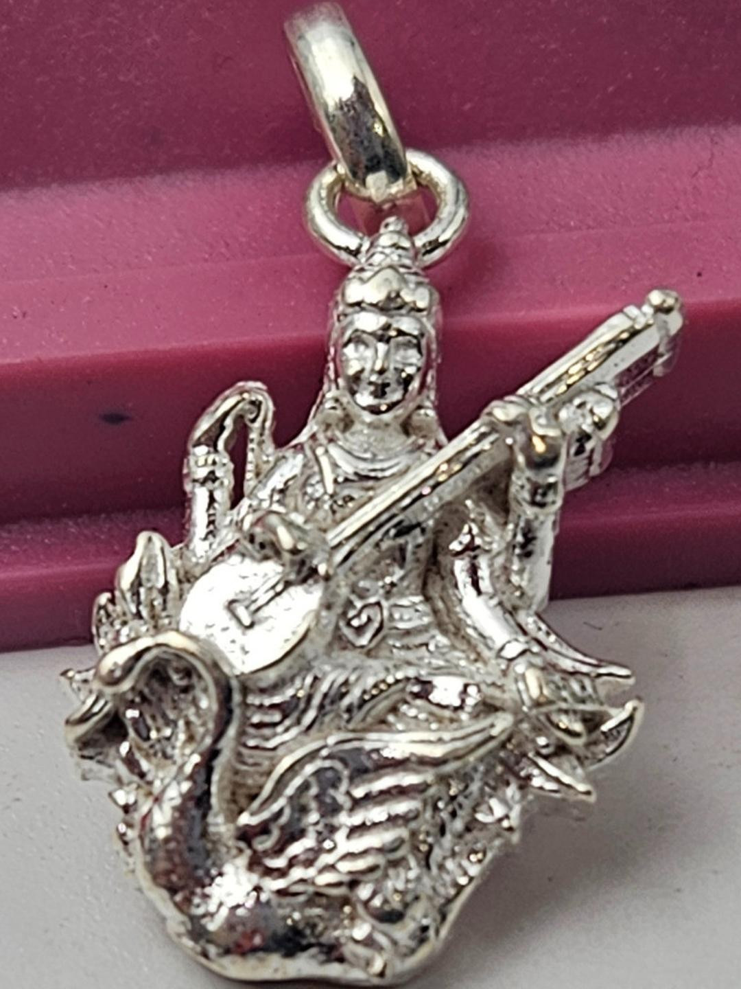 PARASMONI Silver-Plated Saraswati Pendants