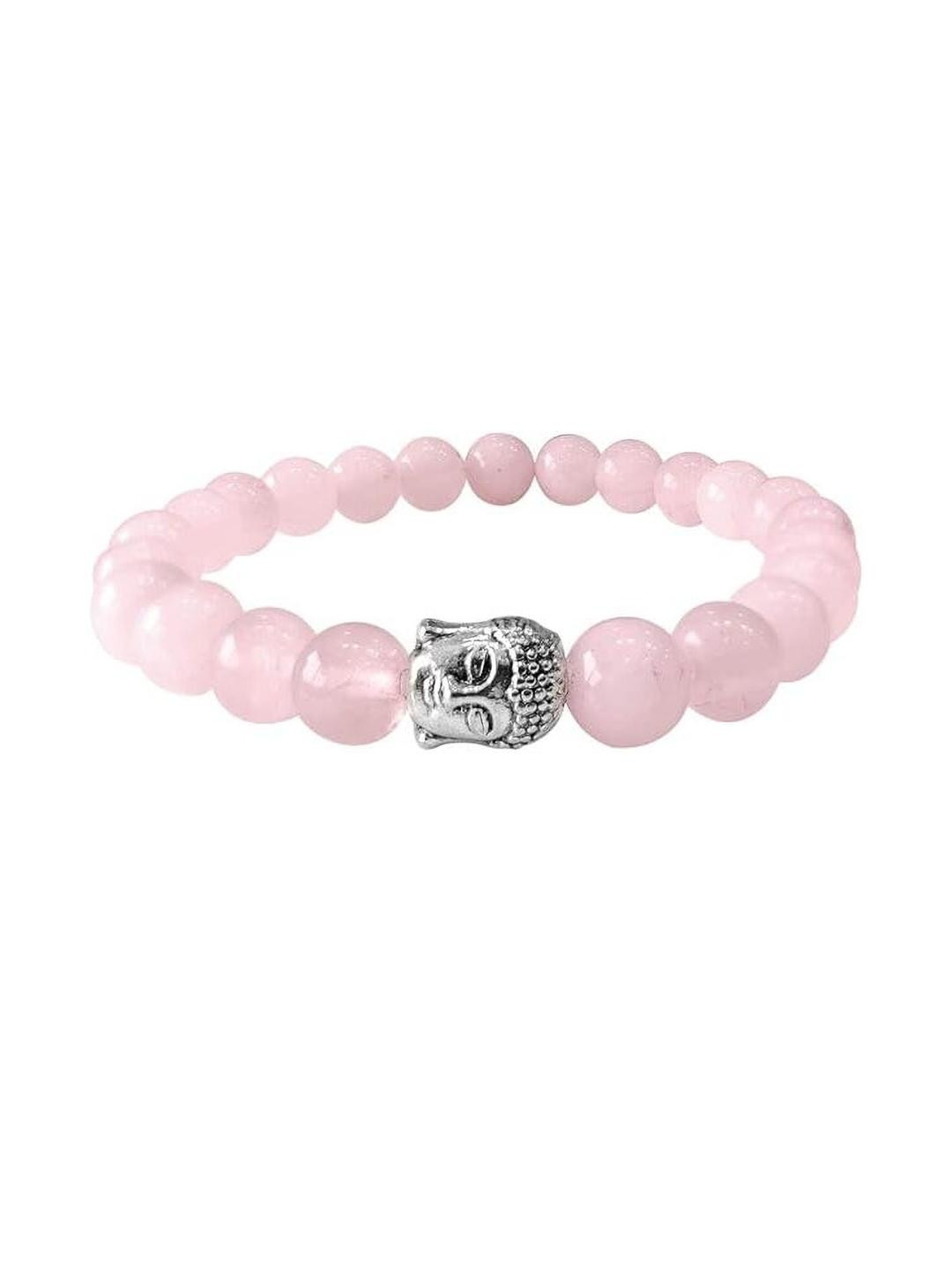 VIBESLE Unisex Pink Crystal Brass Bracelet