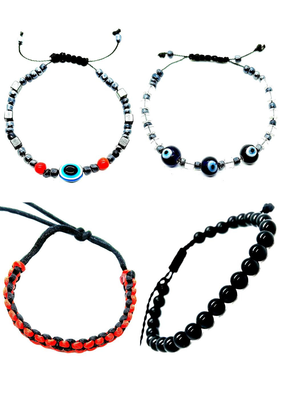 Dynamic Retail Global Men's Evil-Eye Charm Drawstring Bracelet