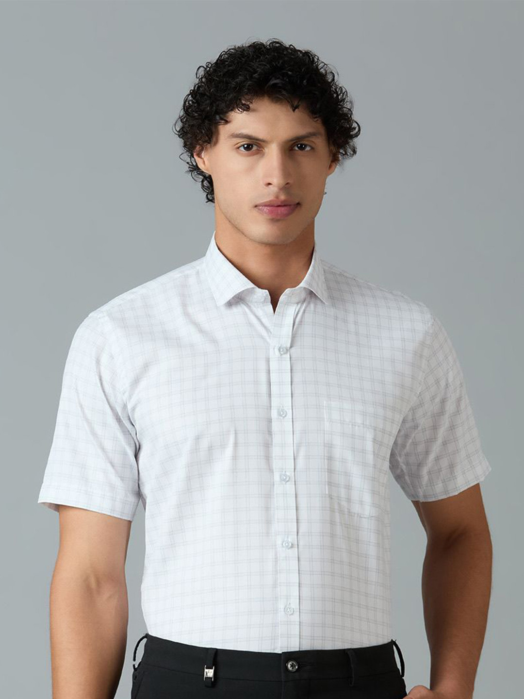 MARK & ALBERT Regular Fit Micro Checks Formal Shirt