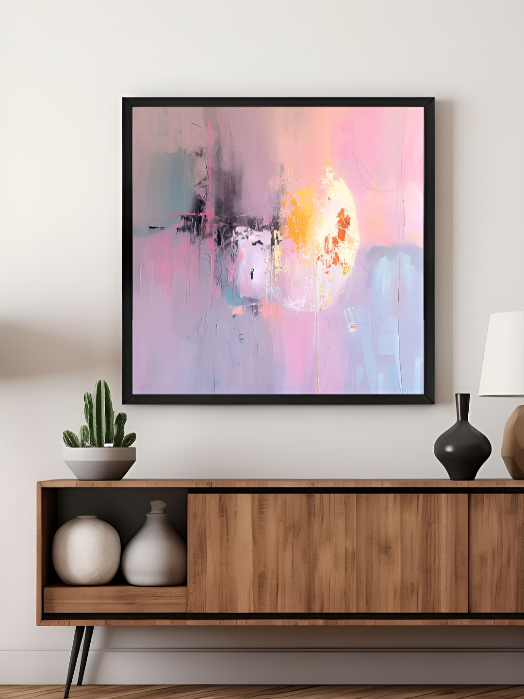 999Store Pink & Blue Canvas Pastel Abstract Wall Art