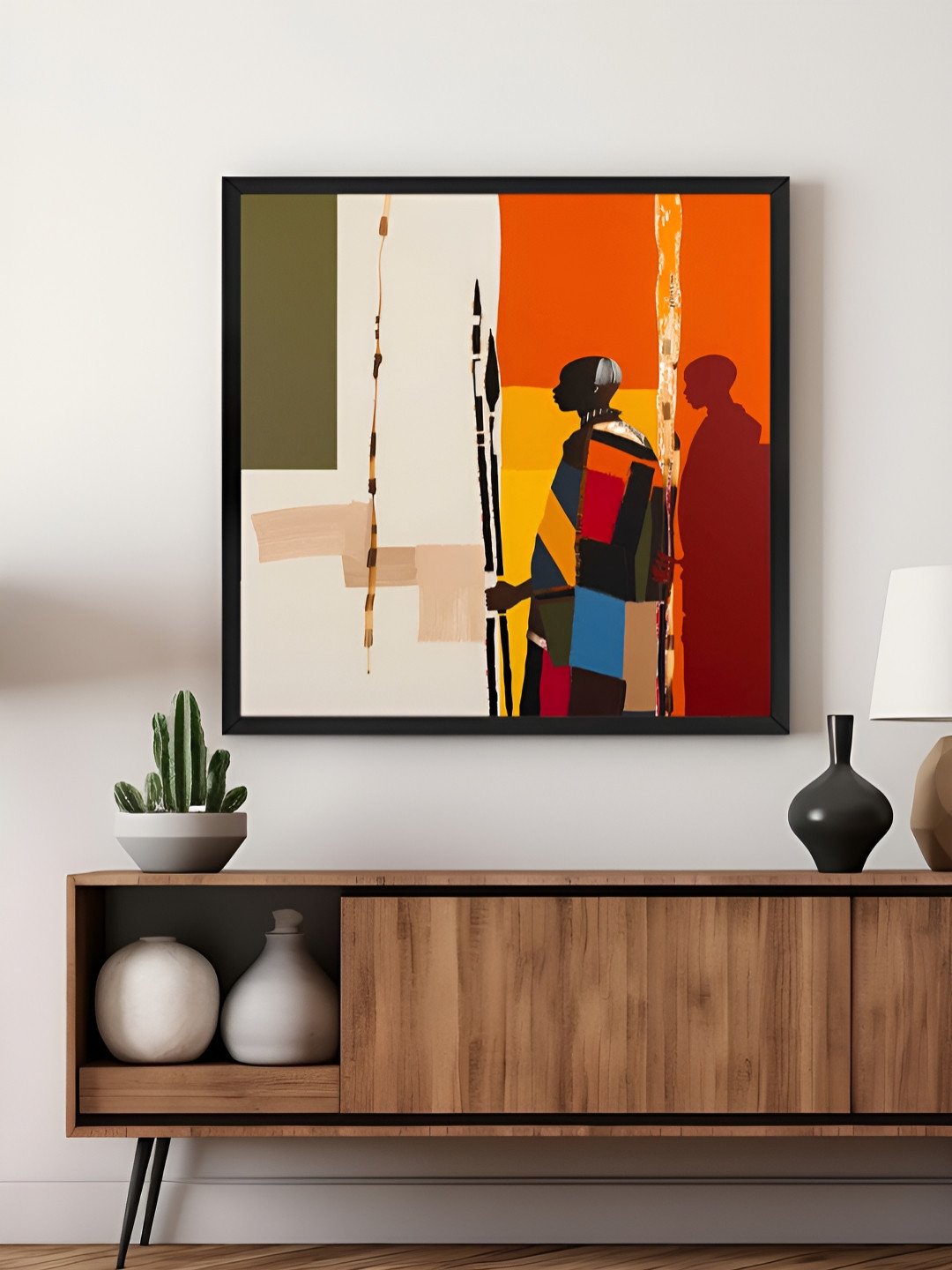 999Store Orange & Yellow Abstract Canvas Wall Art
