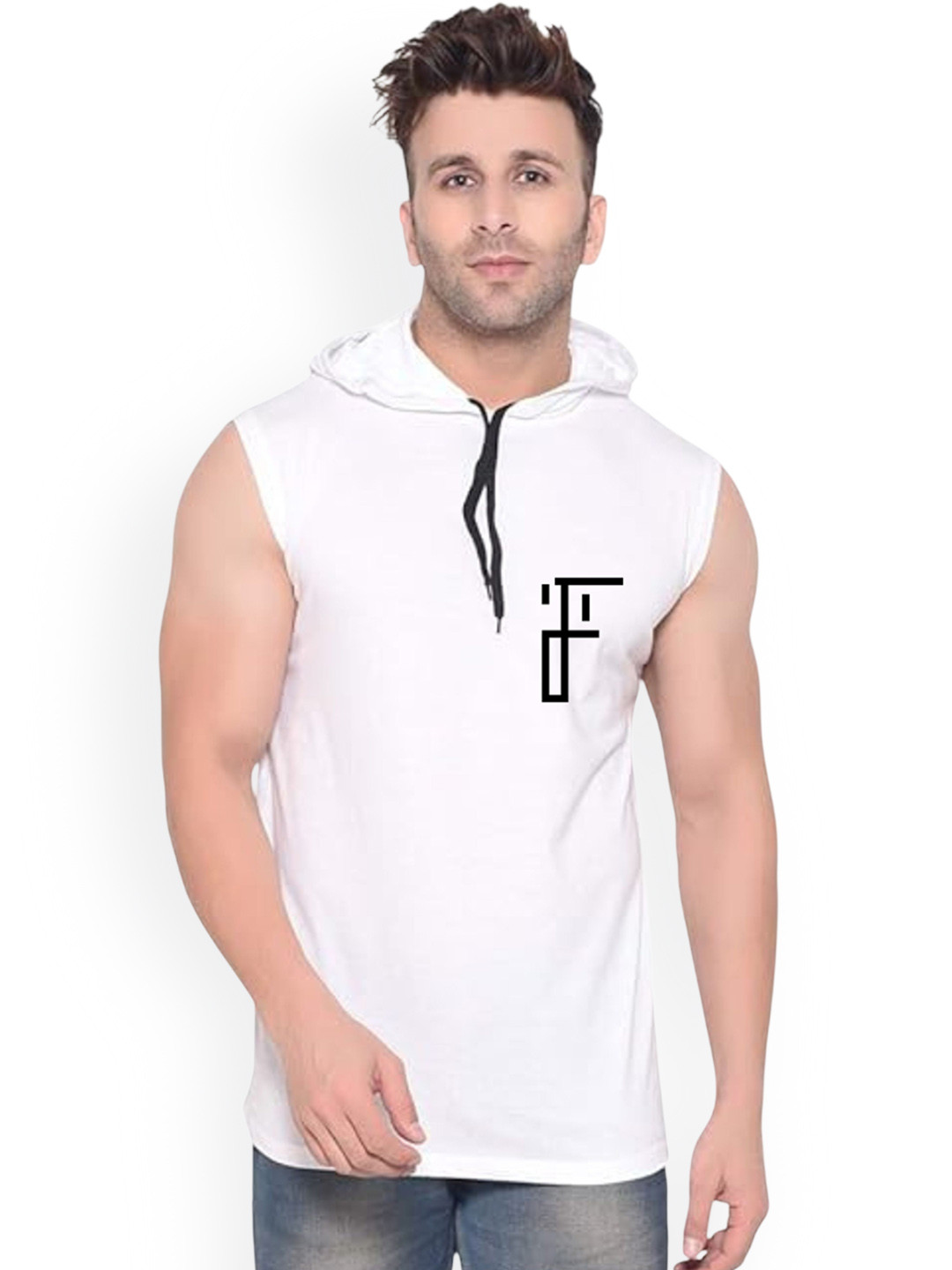 Fashnobic I Love Travelling Back Printed Hooded Gym Vest FB-106_W_Back_pt-132