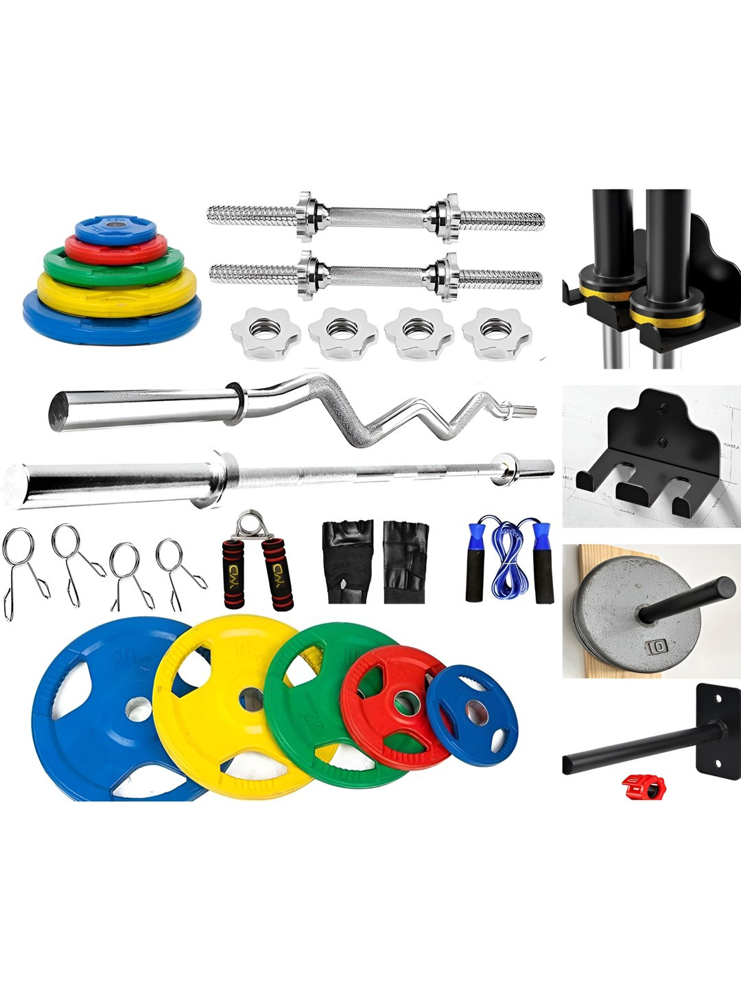 YMD Set Of 30 Rods & Plates Home Gym Combo