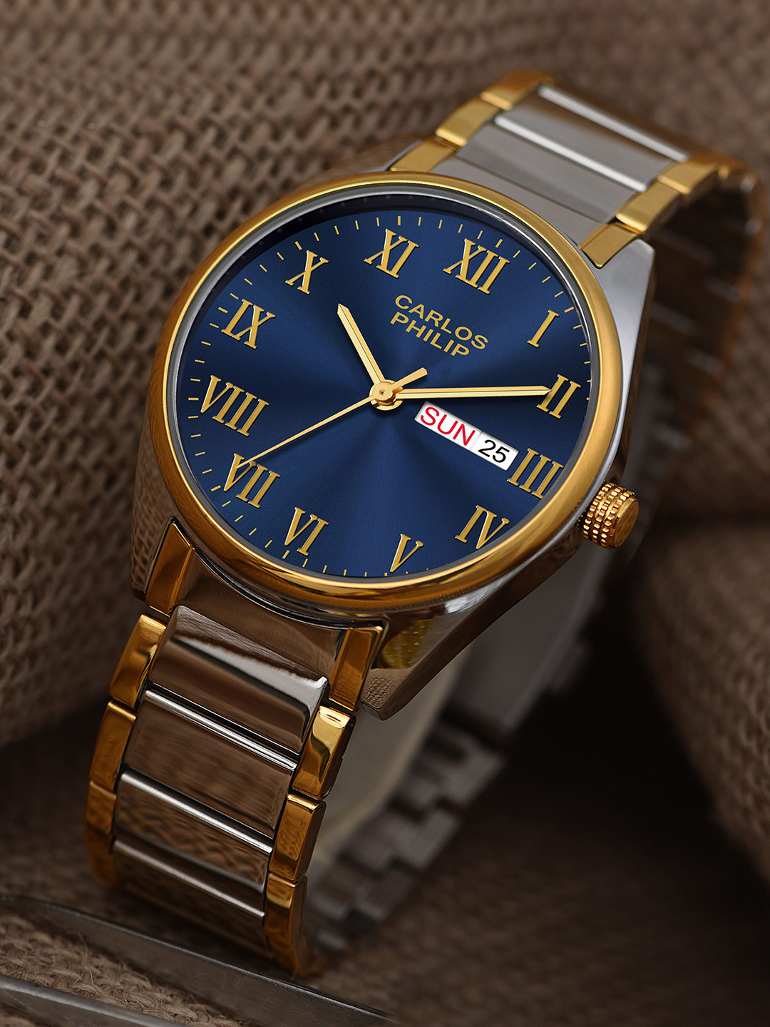 CARLOS PHILIP Men Stainless Steel Bracelet Style Straps Analogue Watch RSG12_BLUE_TT_IGP