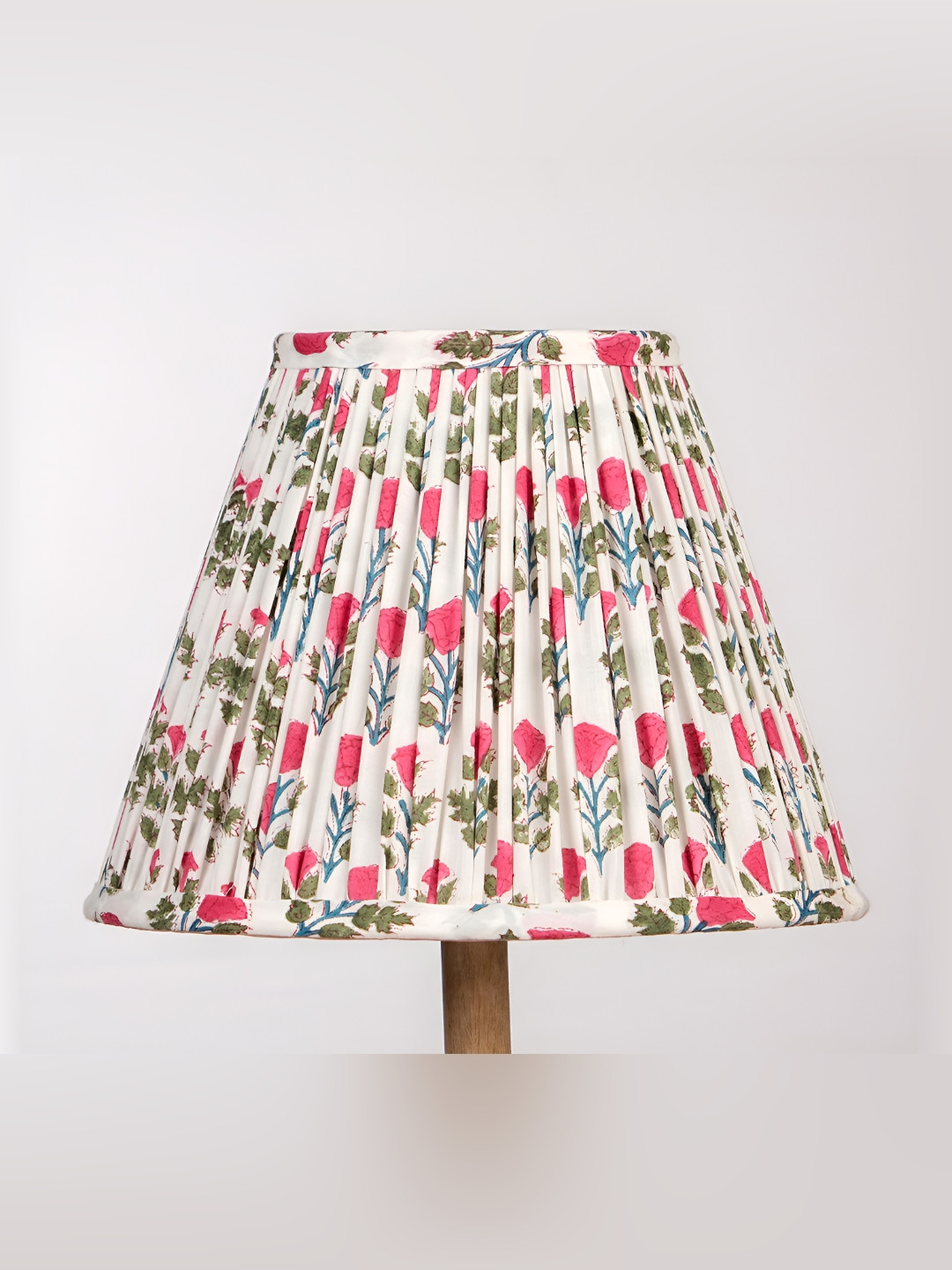 Inara White & Pink Floral Printed Bell Shaped Lampshade