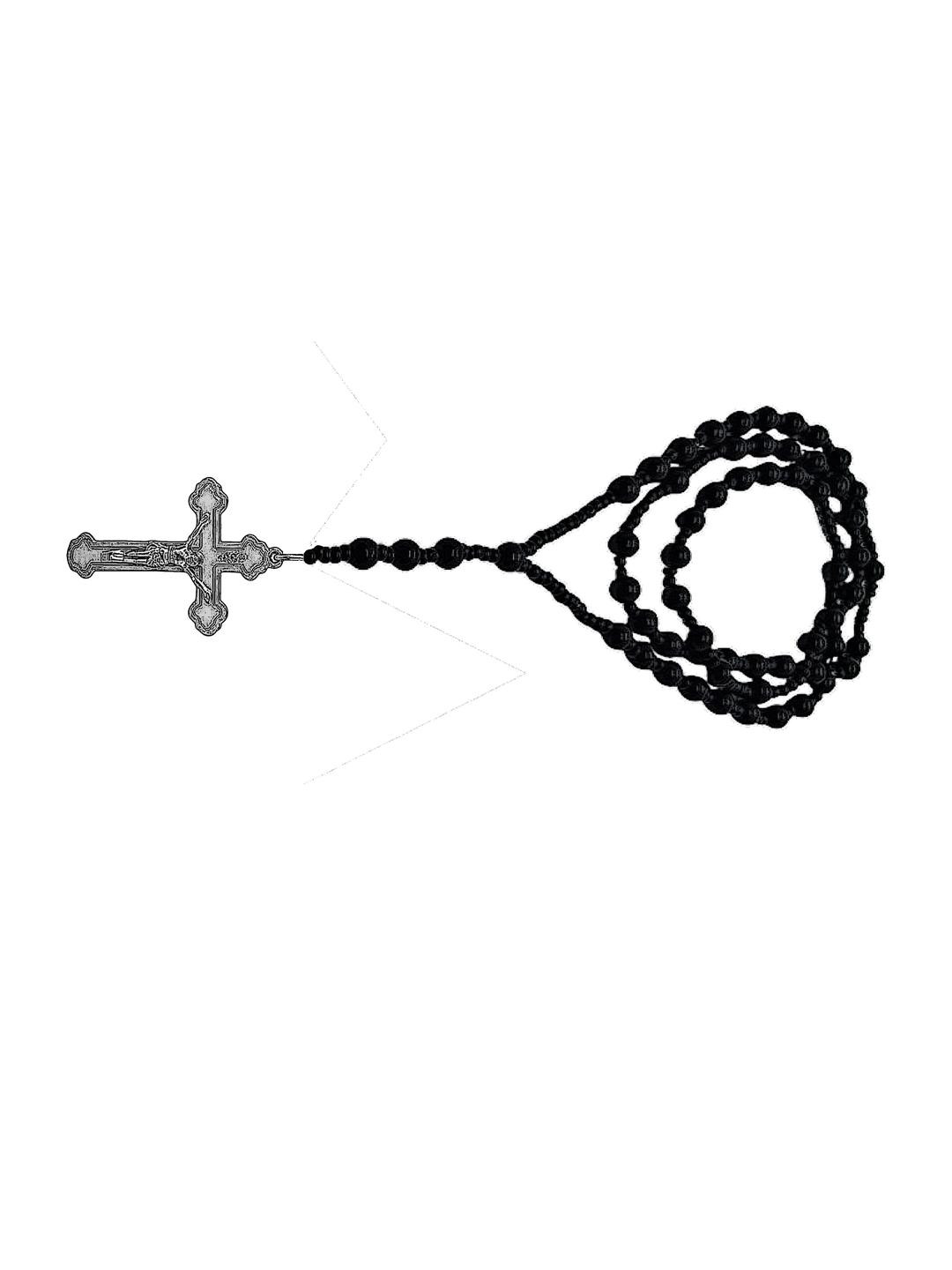 Dynamic Retail Global Men's Black Beads Rosary Chain