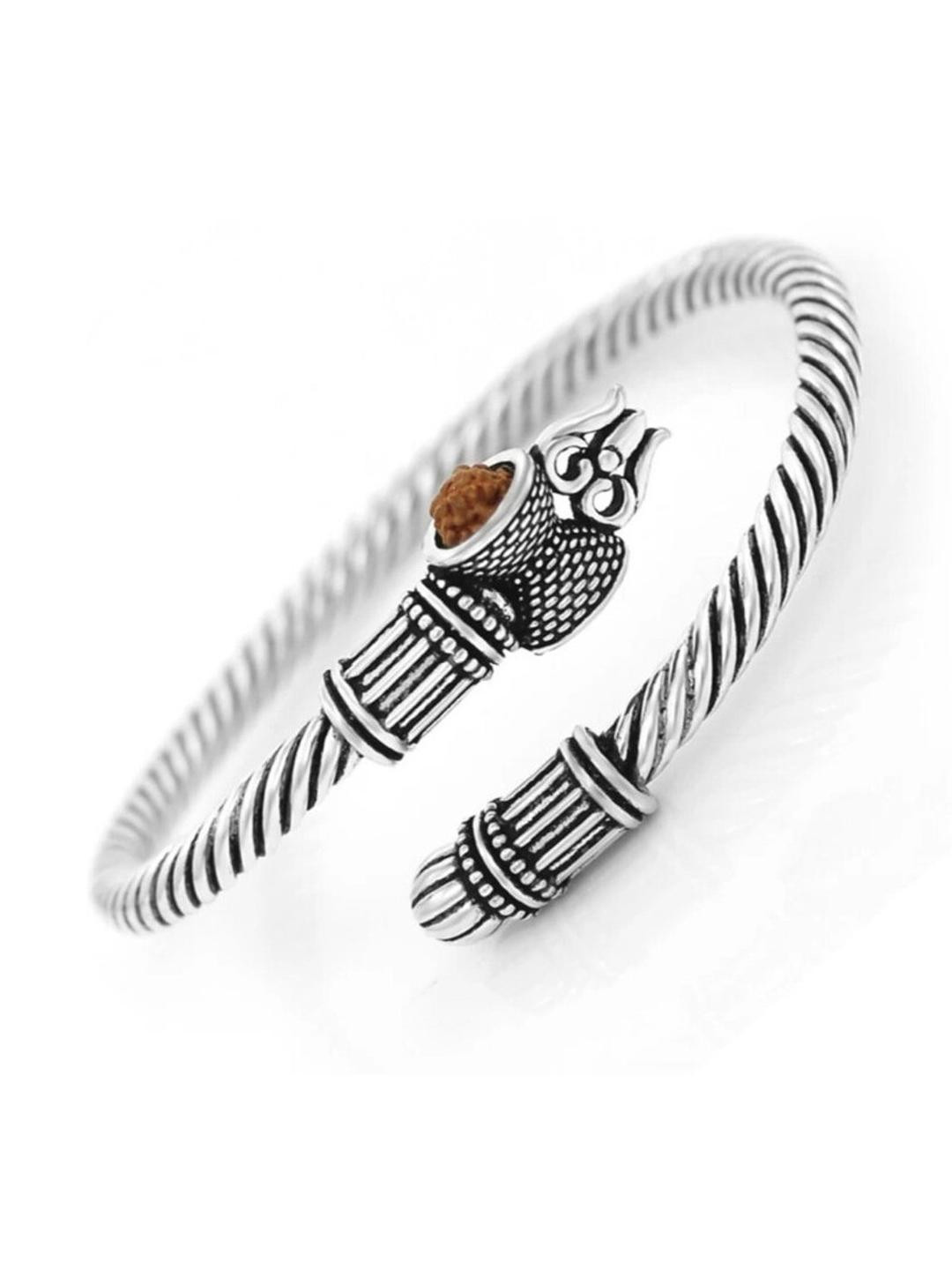 Dynamic Retail Global Men Rudraksha Shiv Trishul Bangle-Style Bracelet
