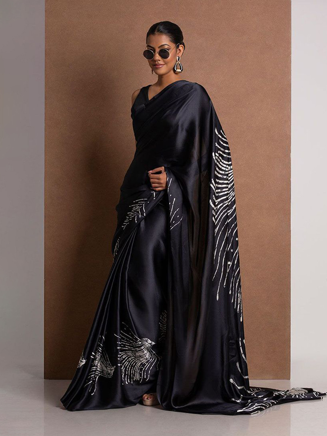 ASISA Tie and Dye Satin Party Saree