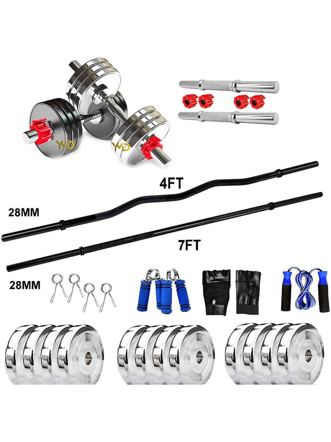 YMD Set Of 31 Rods & Plates Home Gym Combo