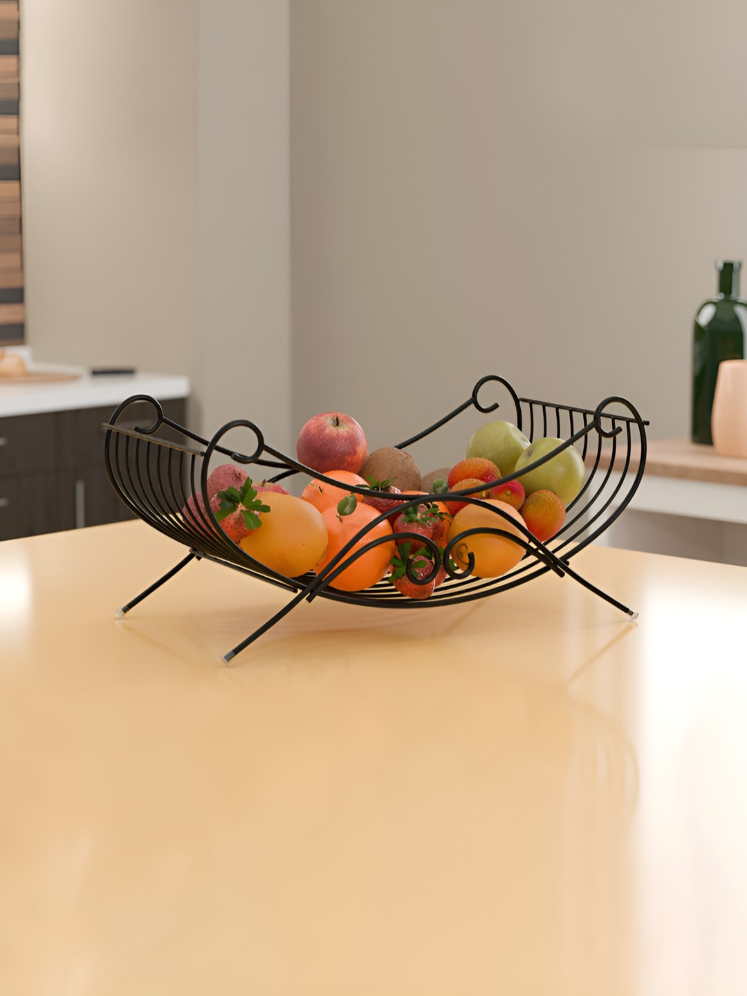 RUBOXA Black Metal Safe Pack Fruit and Vegetable Basket