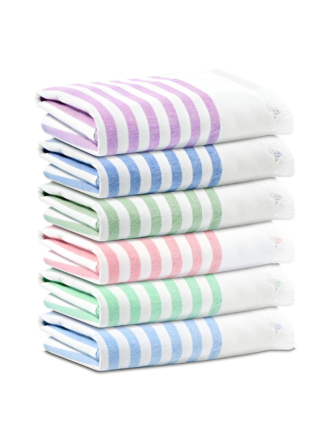 RUBOXA White 6 Pieces Striped Cotton Gloves And Chef Cap Cleaning Cloth