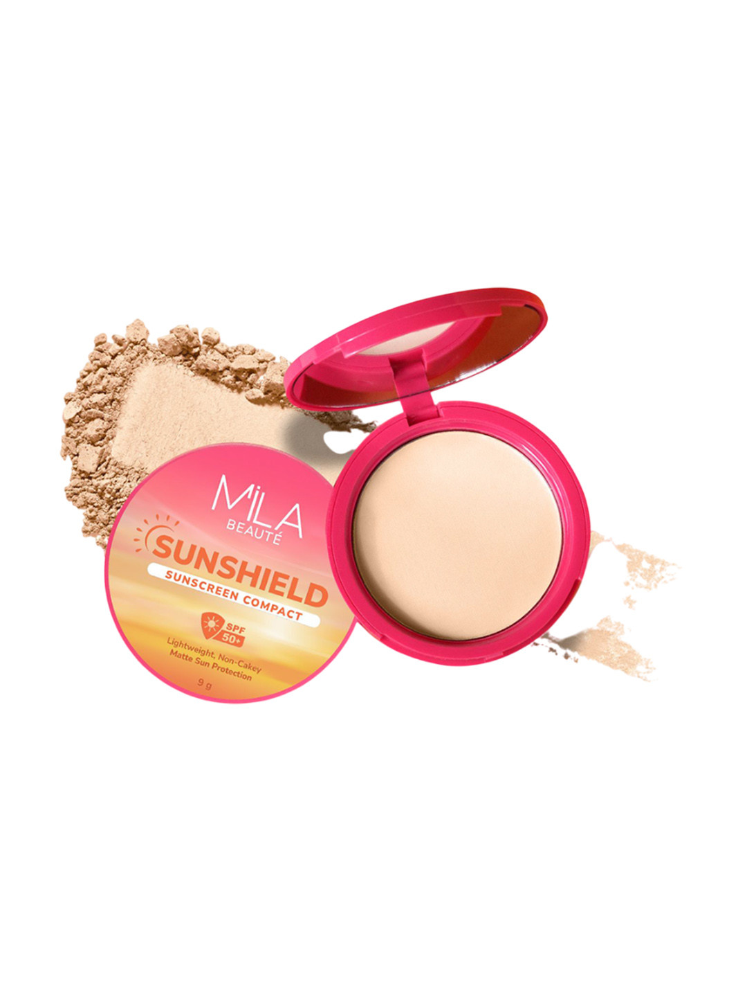 MILA BEAUTE Sun Shield Sunscreen Compact Powder With SPF 50 PA+++- 9 g- Beige 03
