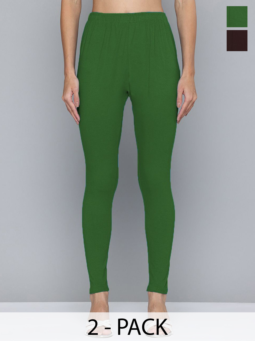 Jinfo Pack Of 2 Slim-Fit Ankle Length Leggings
