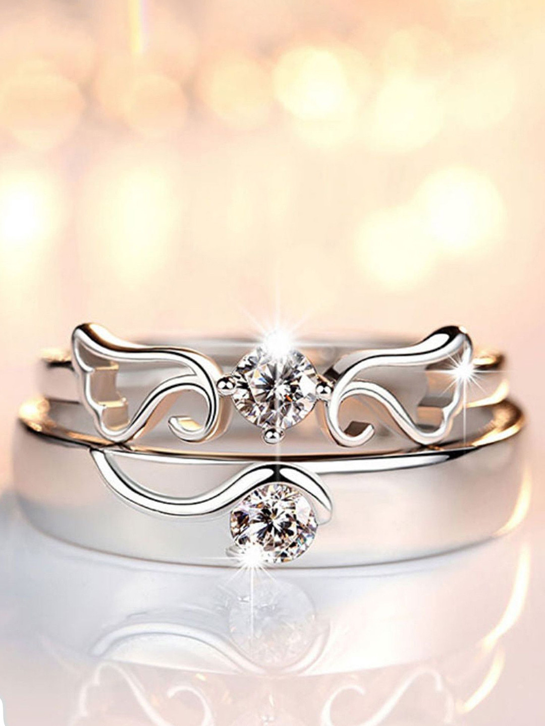 Ringzinnie Set Of 2 Stone-Studded  Finger Rings