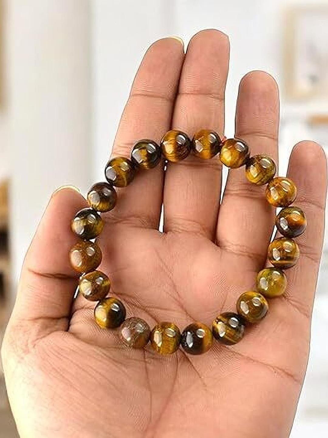 VIBESLE Adult's Tiger Eye Brown Ceramic Bracelet