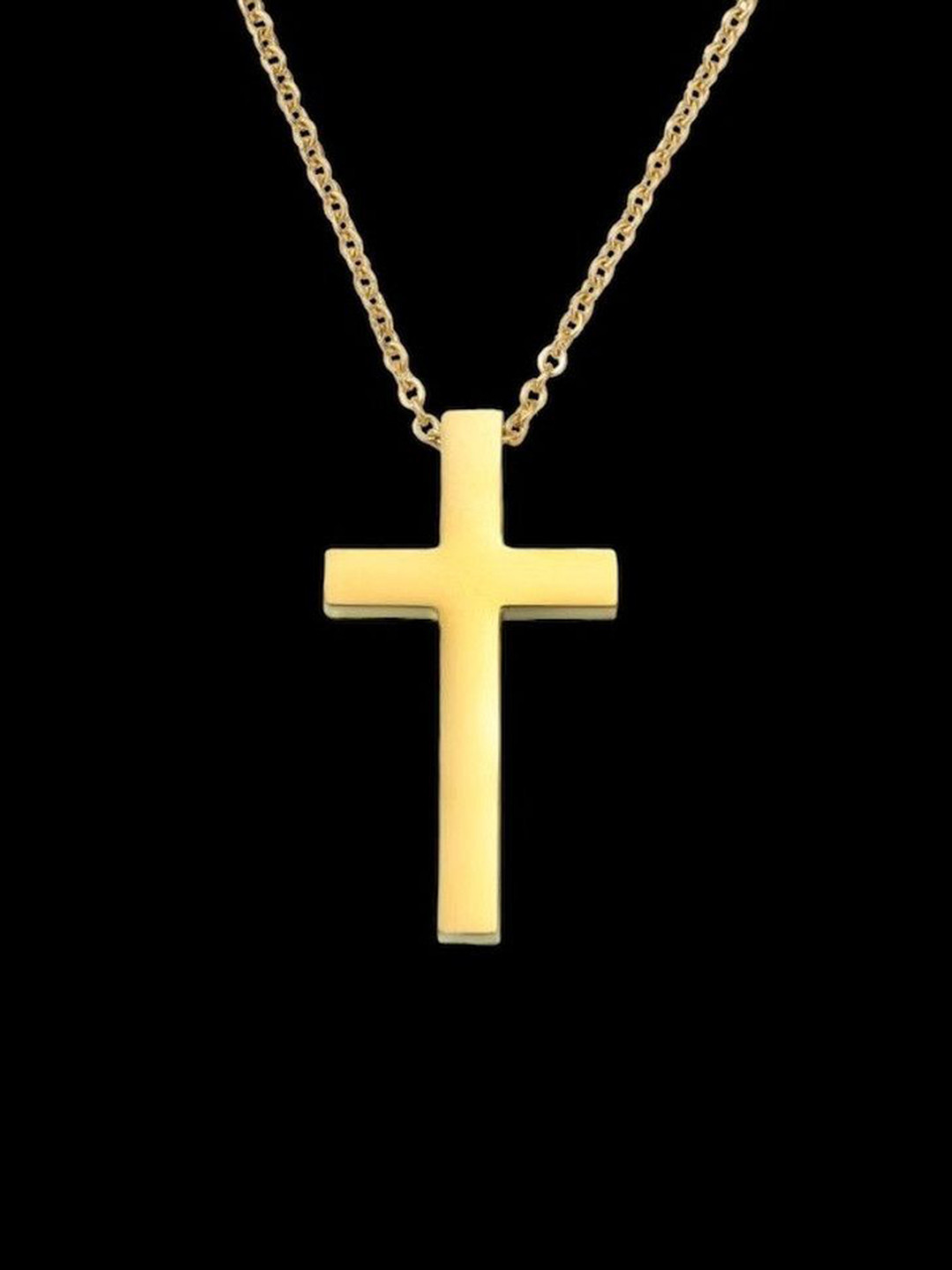 APUNKA D FASHION Gold-Plated Cross-Charm Pendent With Chain