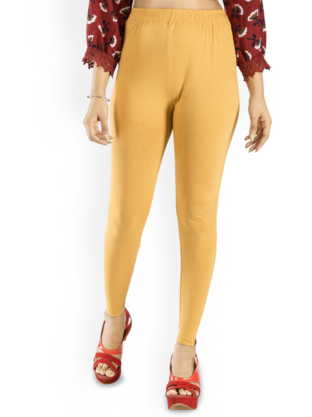 indian flower Slim-Fit Ankle-Length Leggings