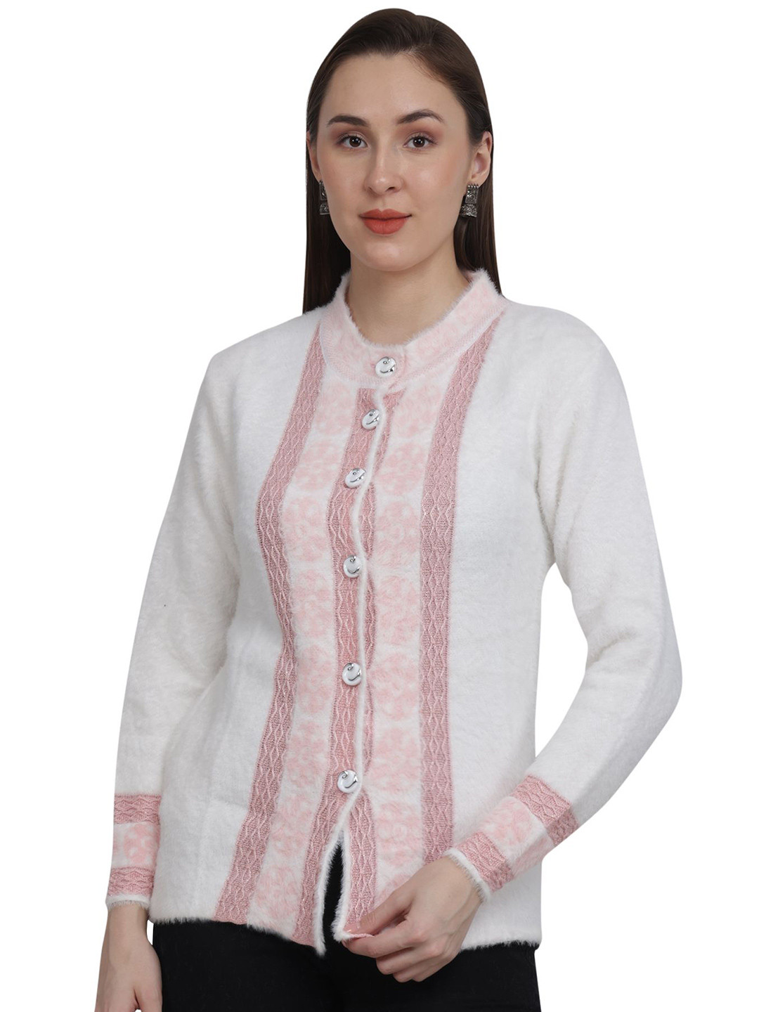 Chatanya Women Floral Printed Front-Open Sweaters