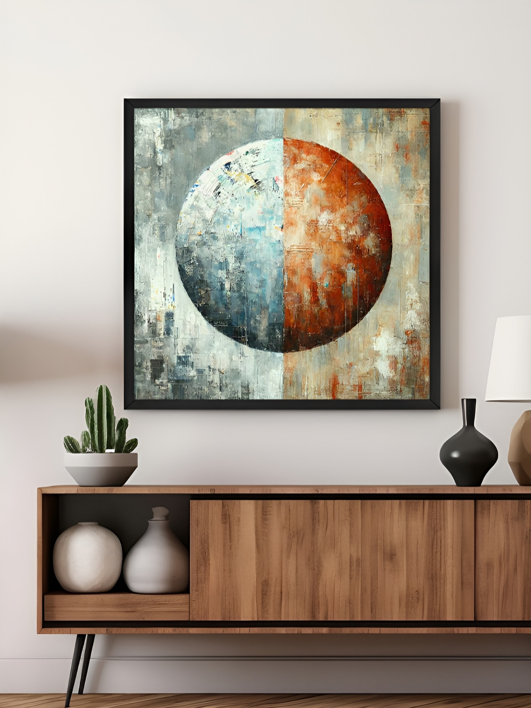 999Store Blue & Orange Meditation Spaces Canvas Wall Art