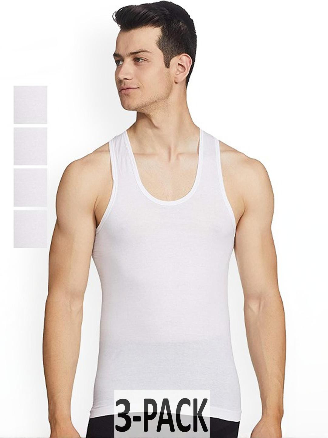 CAVENDERS Pack of 3 Men's White Cotton Innerwear Vests