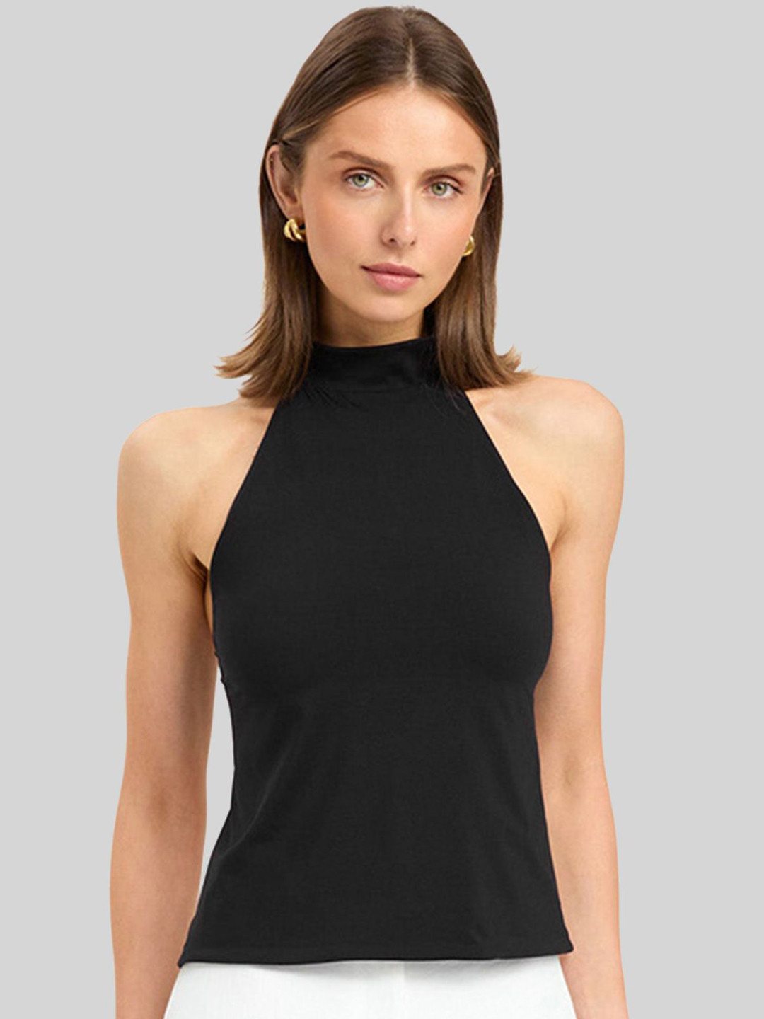 LULU & SKY Women Backless Halter Neck Top