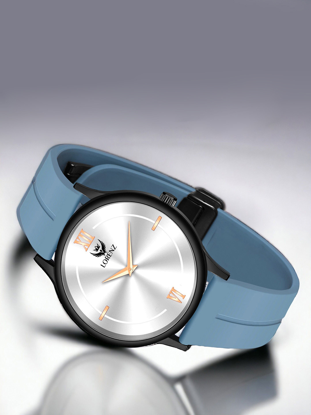 LORENZ Men Brass Dial & Straps Round Reset Time Analogue Watch MK-4069R