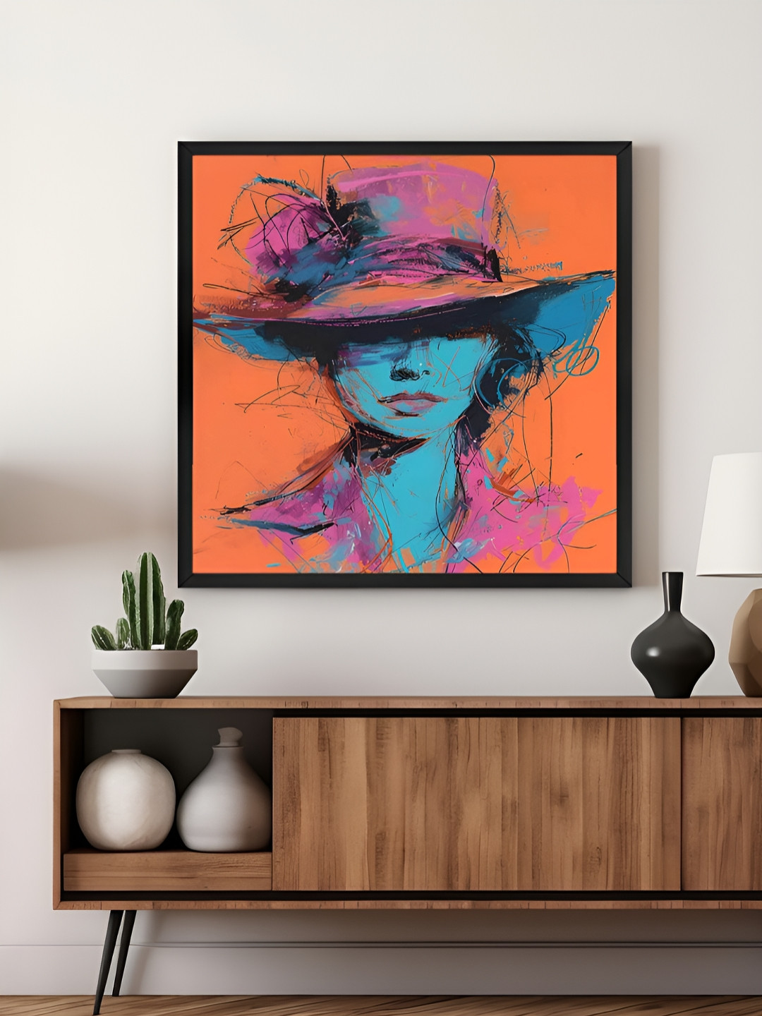 999Store Orange & Pink Abstract Canvas Wall Art