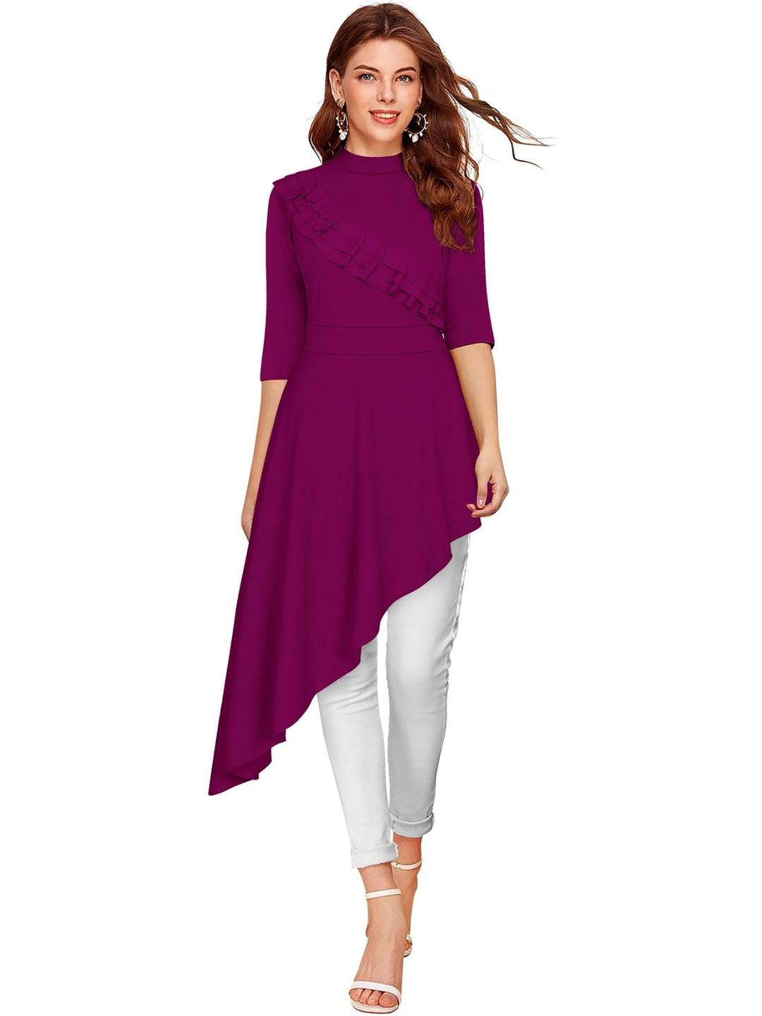 MG FASHION Purple Polyester Dresses