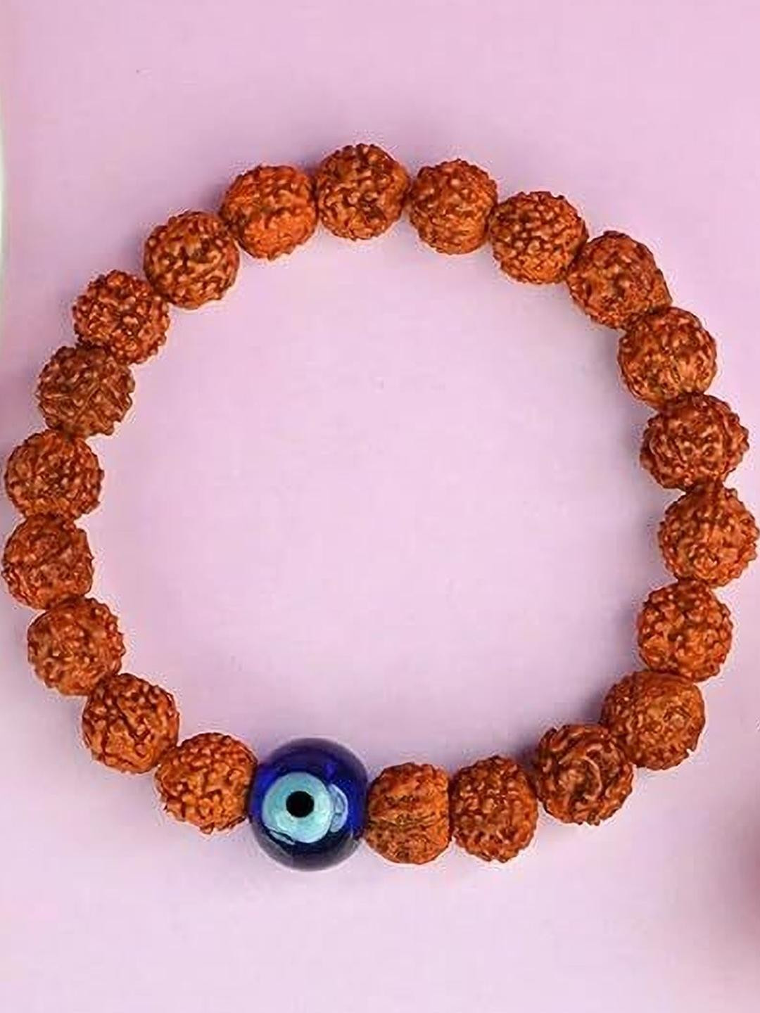 VIBESLE Brown Wooden Rudraksh Bracelet