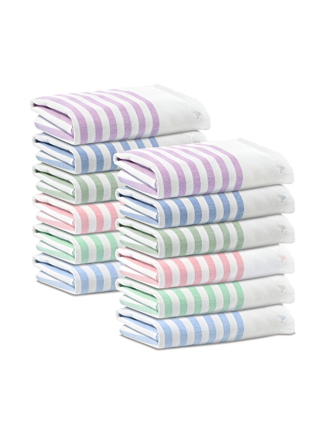 RUBOXA Green 12 Pieces Striped Cotton Gloves And Chef Cap Cleaning Cloth