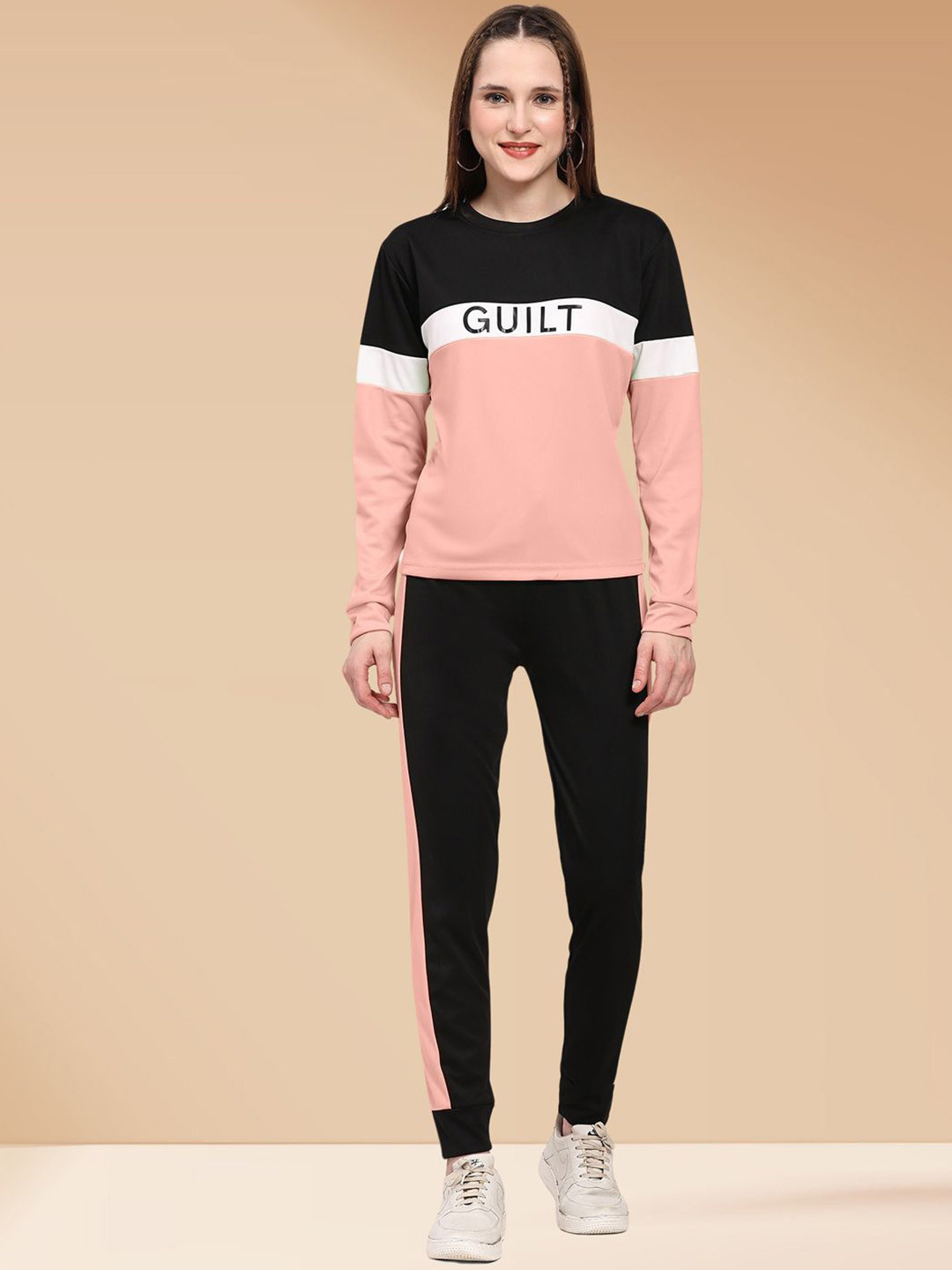 DTR FASHION Women Color Blocked Printed Tracksuits