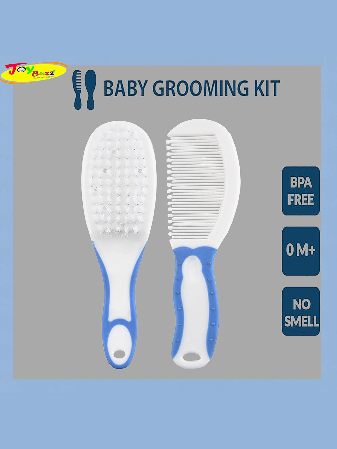 Joy Buzz Ergo Grip Soft Bristles Baby Hair Brush & Comb