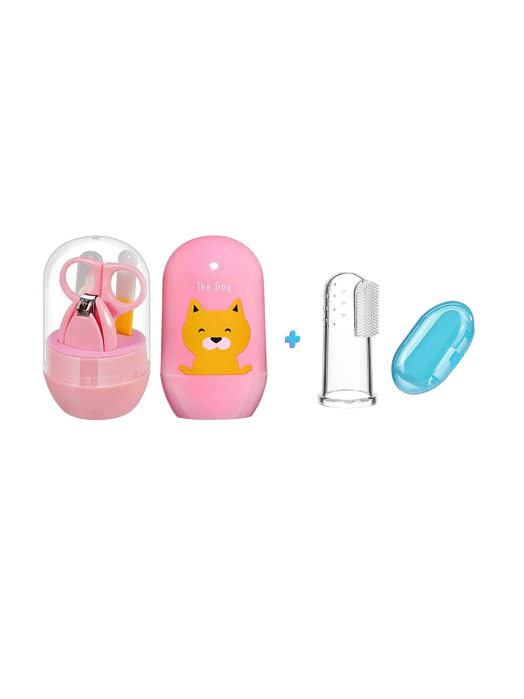 Joy Buzz Kids Set Of 2 Baby 4 In 1Nail Kit With Finger Brush - Pink