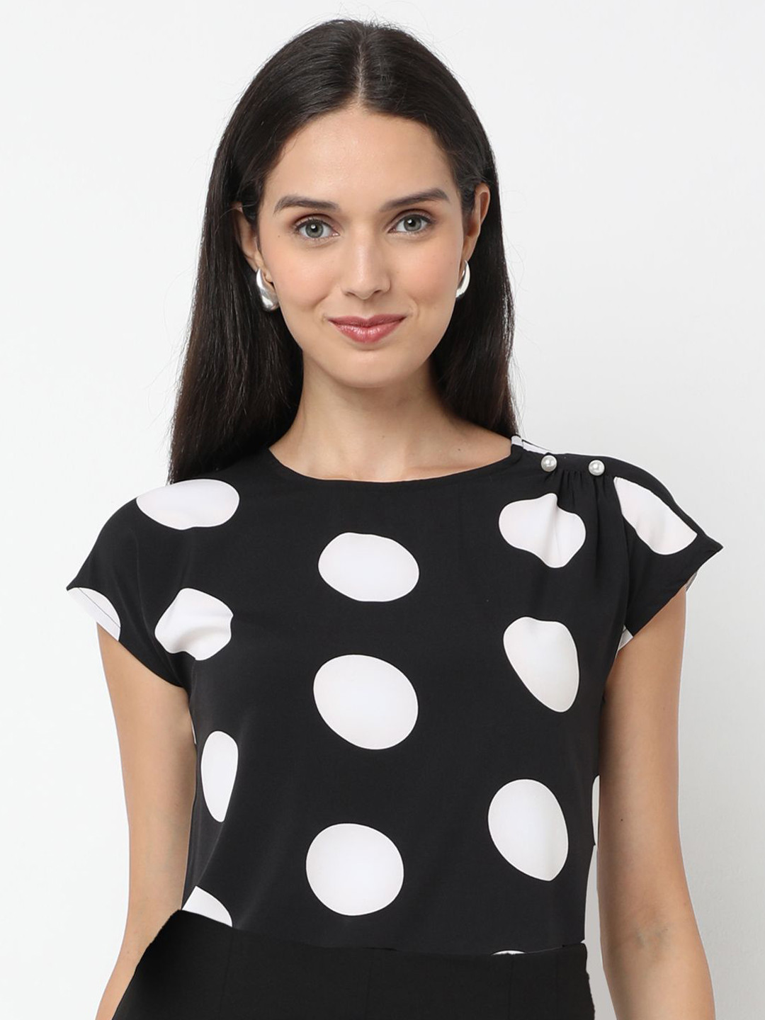 NOT SO PINK Polka Dots Printed Regular Top