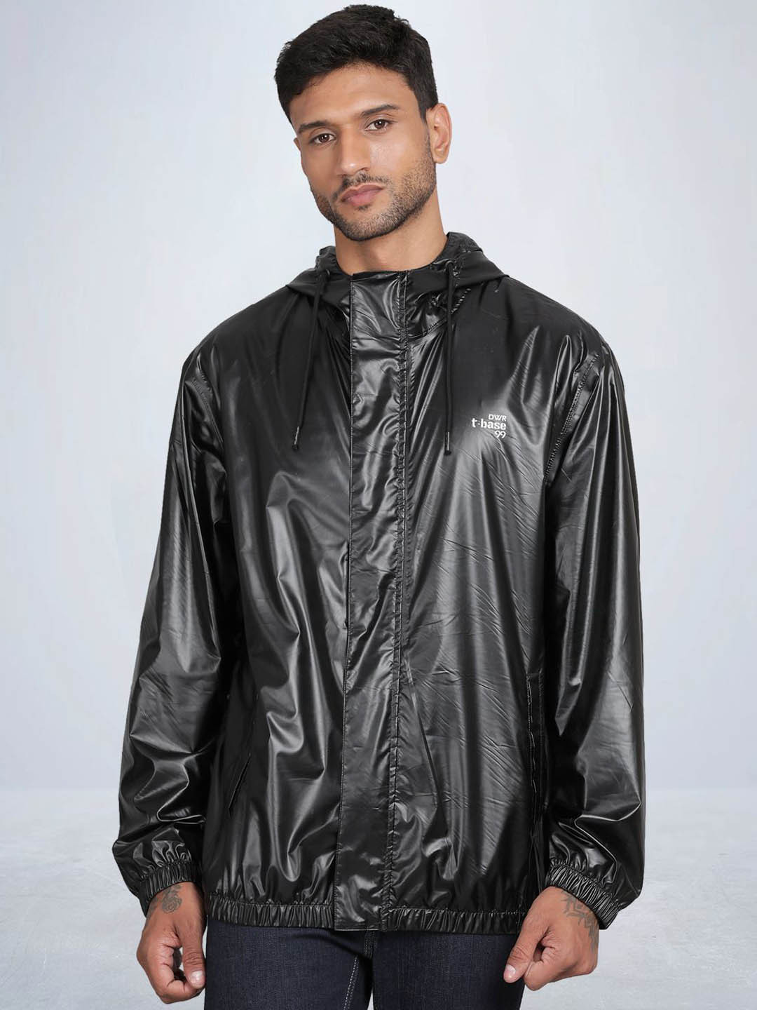 t-base Men Water Resistant Seam Hooded Rainwear Jacket