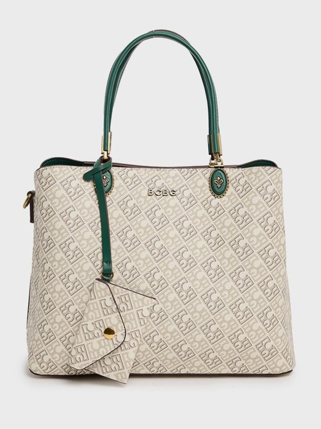 BCBG Women Brand Logo Structured Shoulder Bag with Pouch