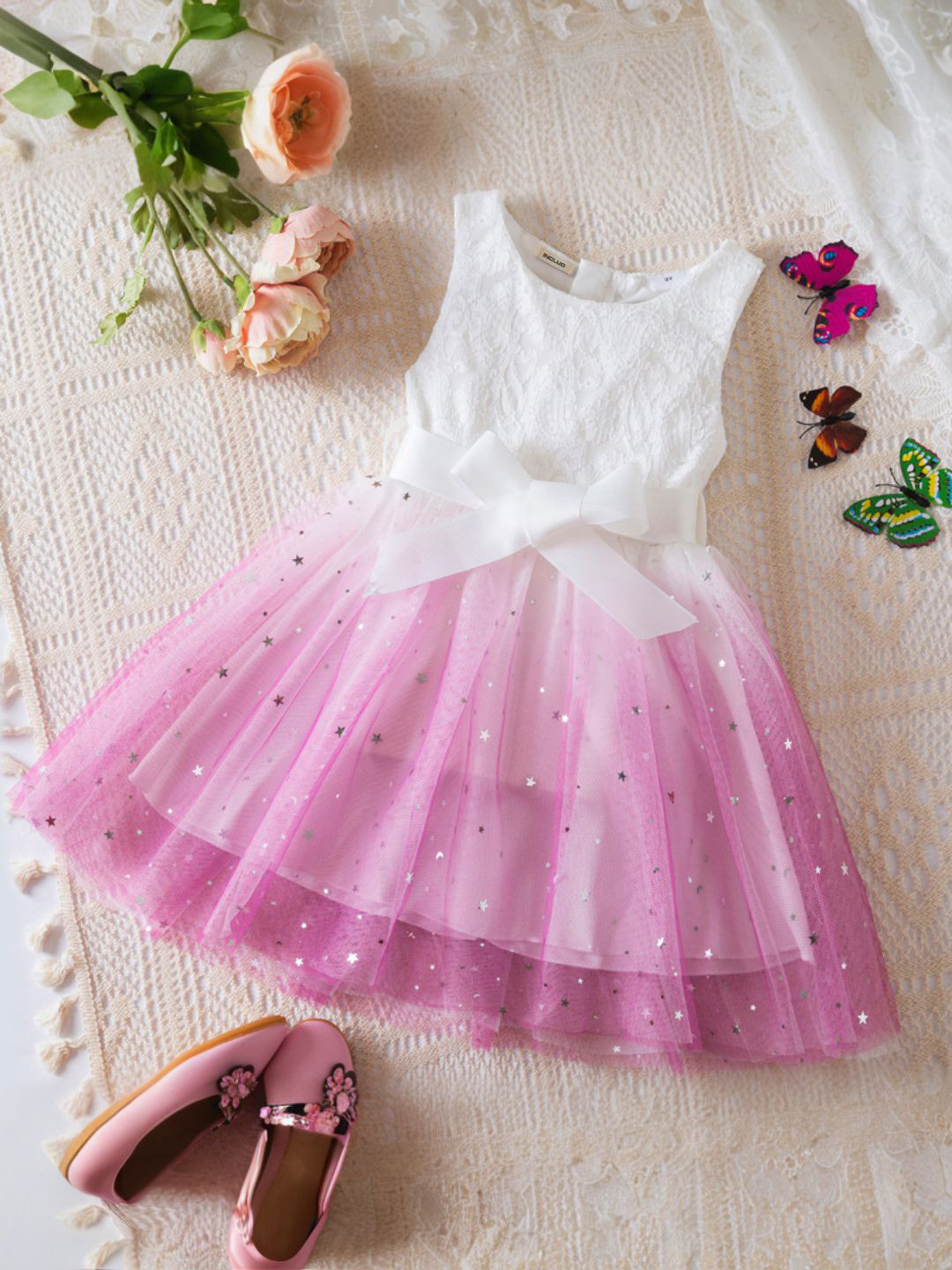 INCLUD Girls Ombre Dyed Fit & Flare Dress