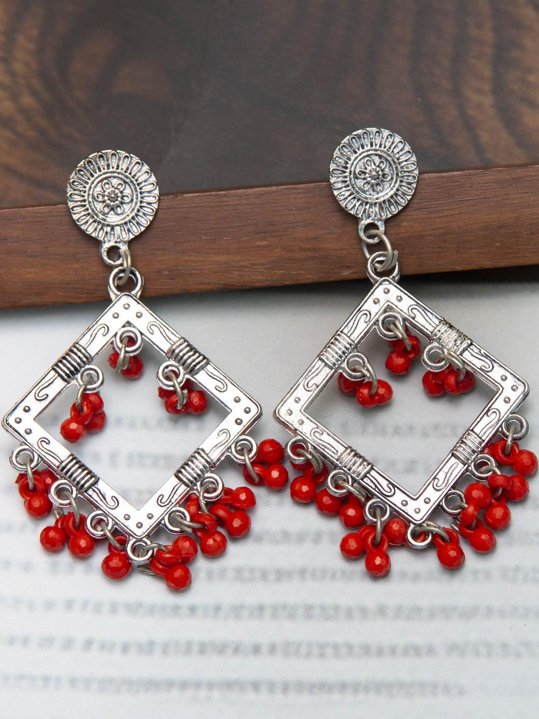 Creative Frogs Red Alloy Earrings