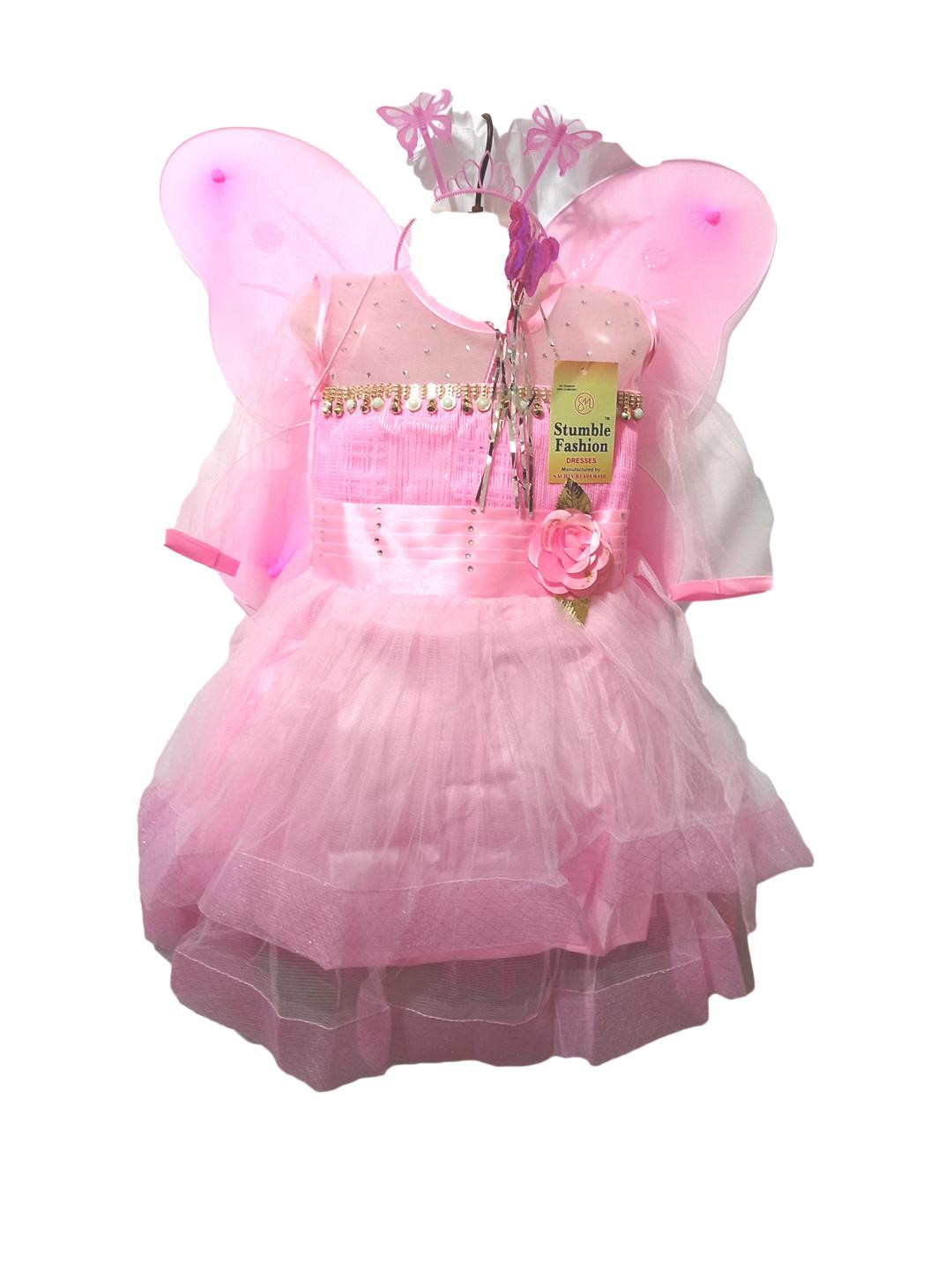 STUMBLE FASHION Pink Nylon Dresses