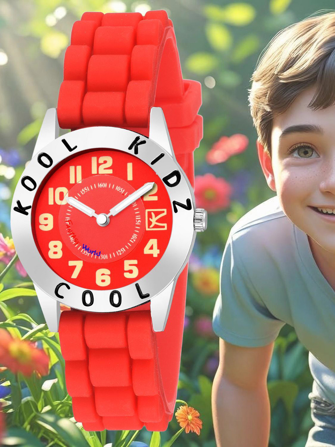 Kool Kidz Kids Printed Dial & Straps Analogue Watch DMK 032N RED