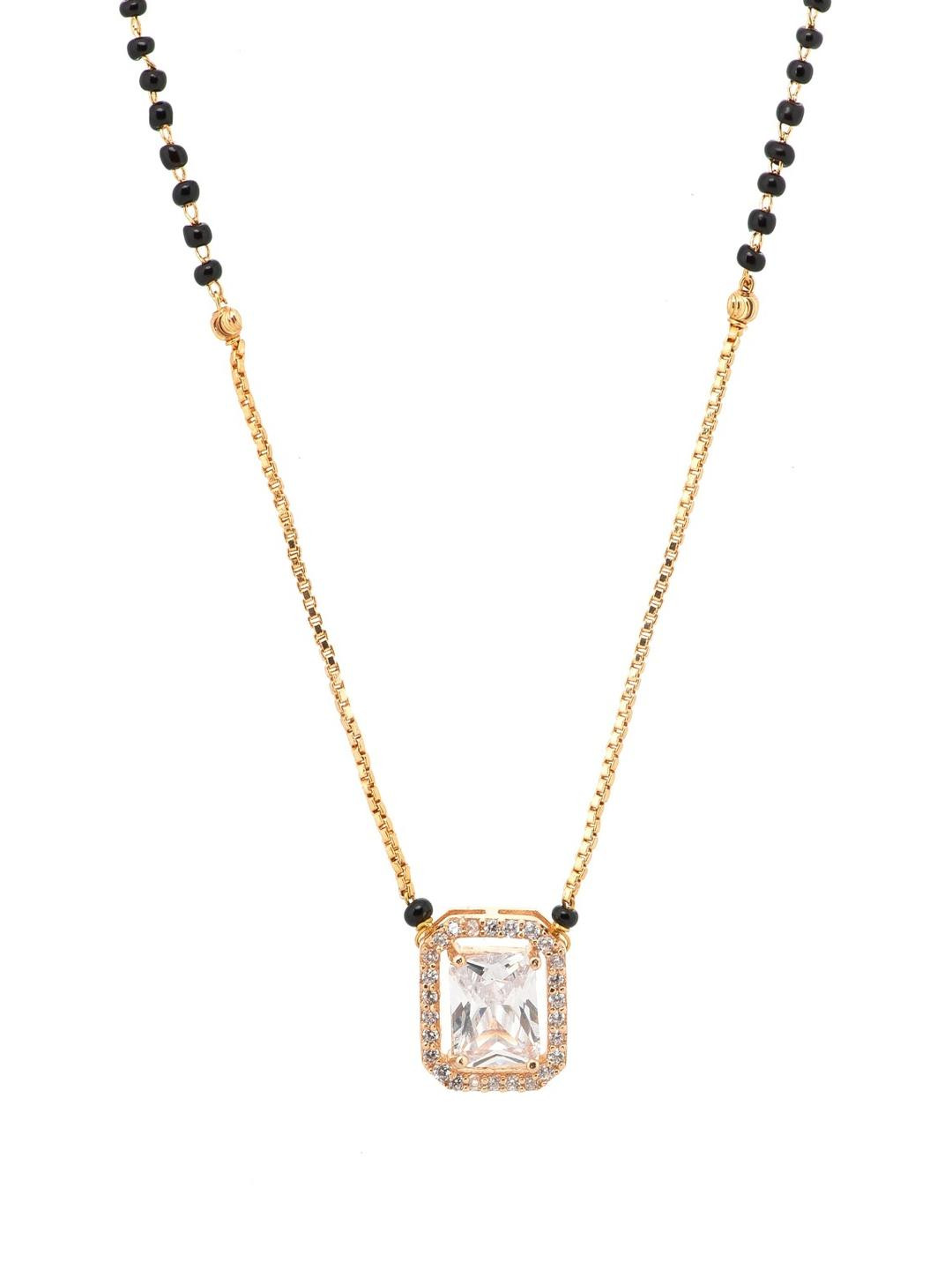 LA MESKEY Rose Gold-Plated Brass Mangalsutra
