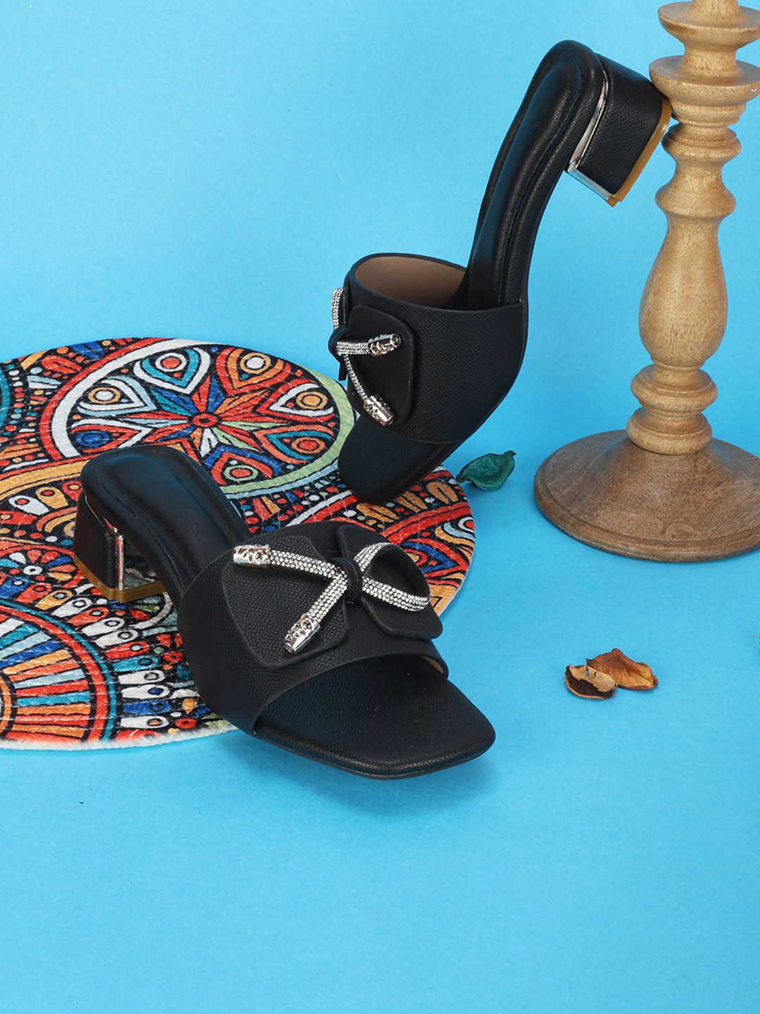 Commander Shoes Block Heel Open Back Heels