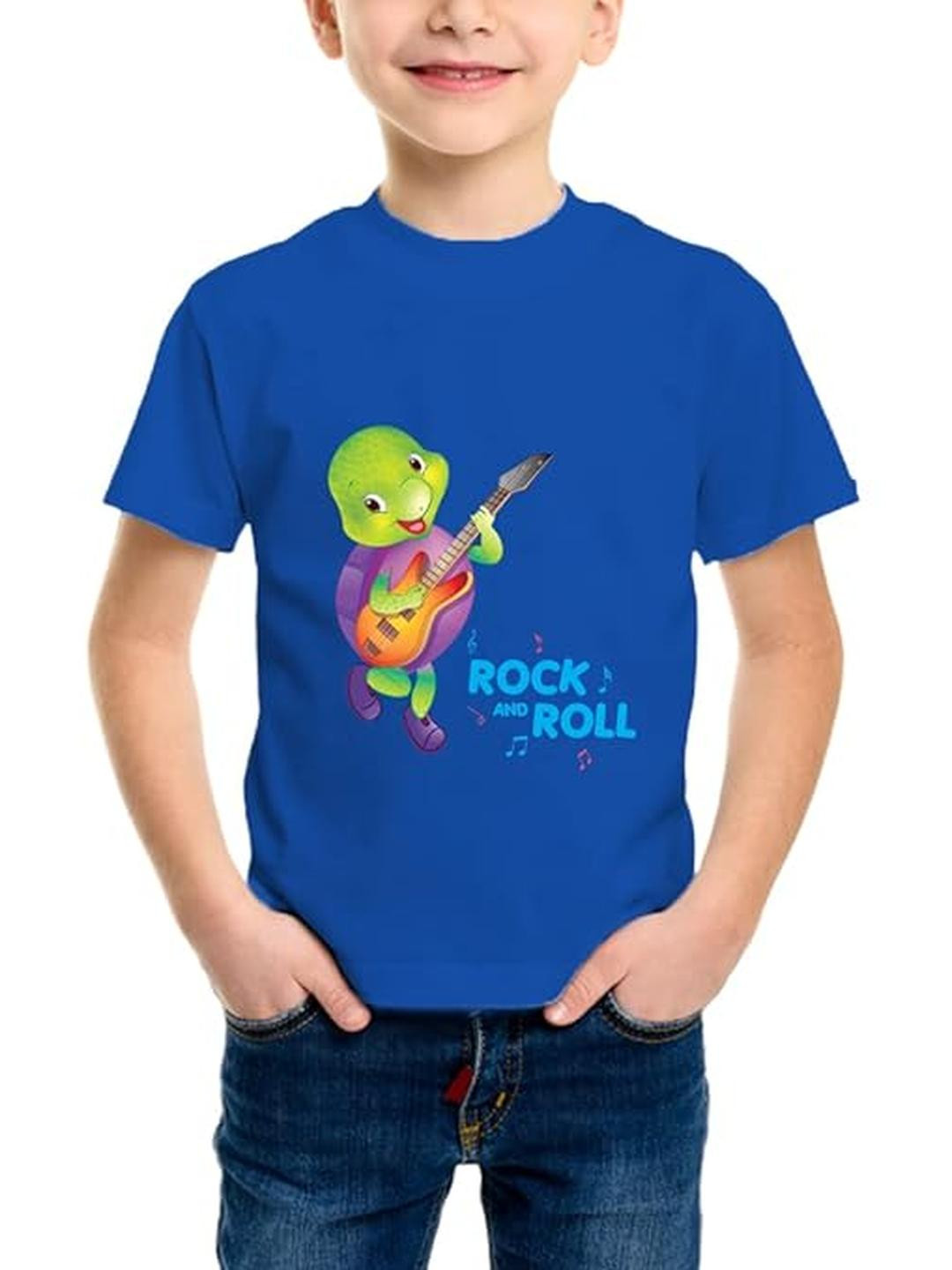 Purple Turtle Unisex Kids Rock N Roll Printed T-Shirt
