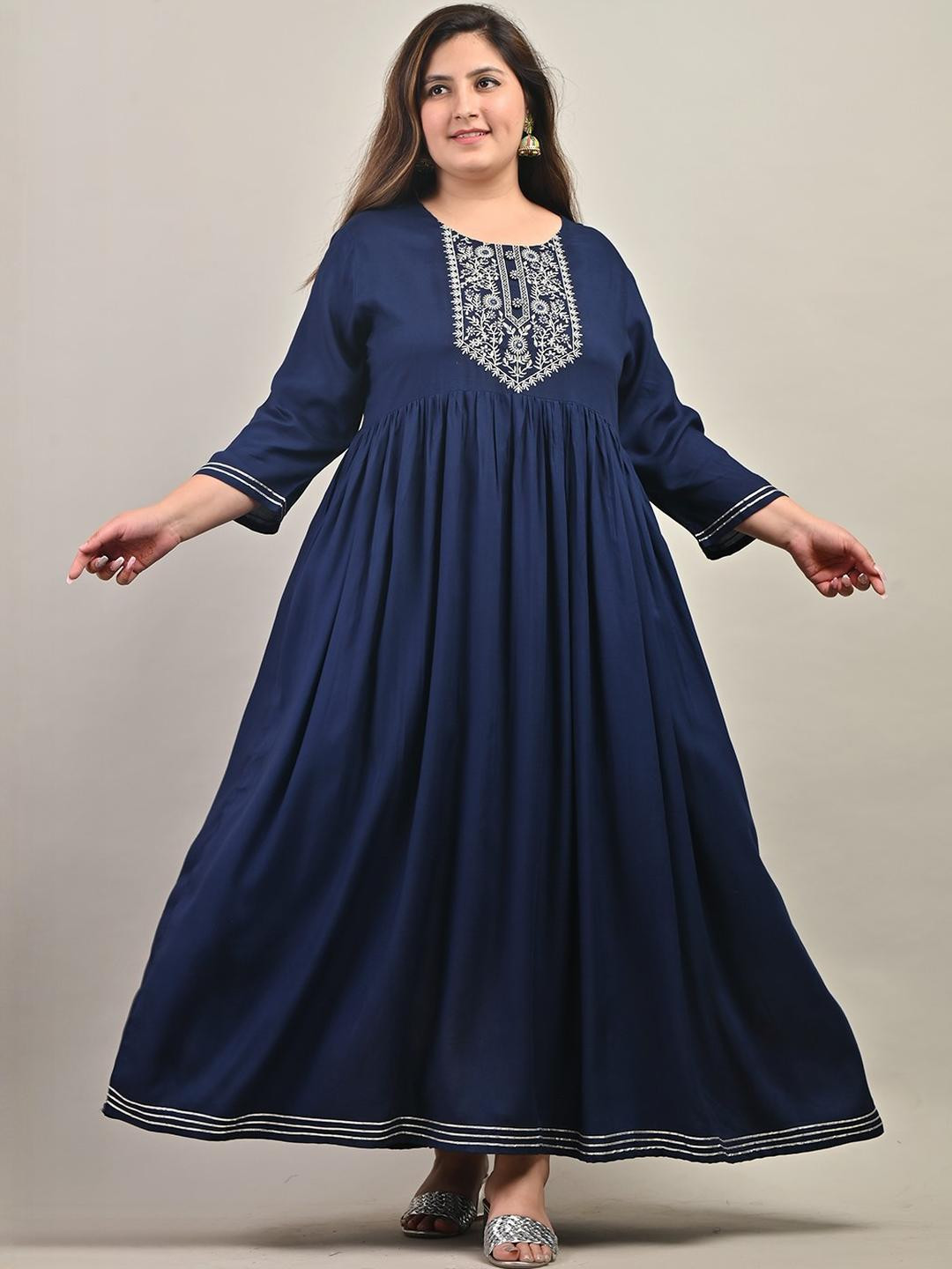 Swasti Blue Viscose Rayon Dresses