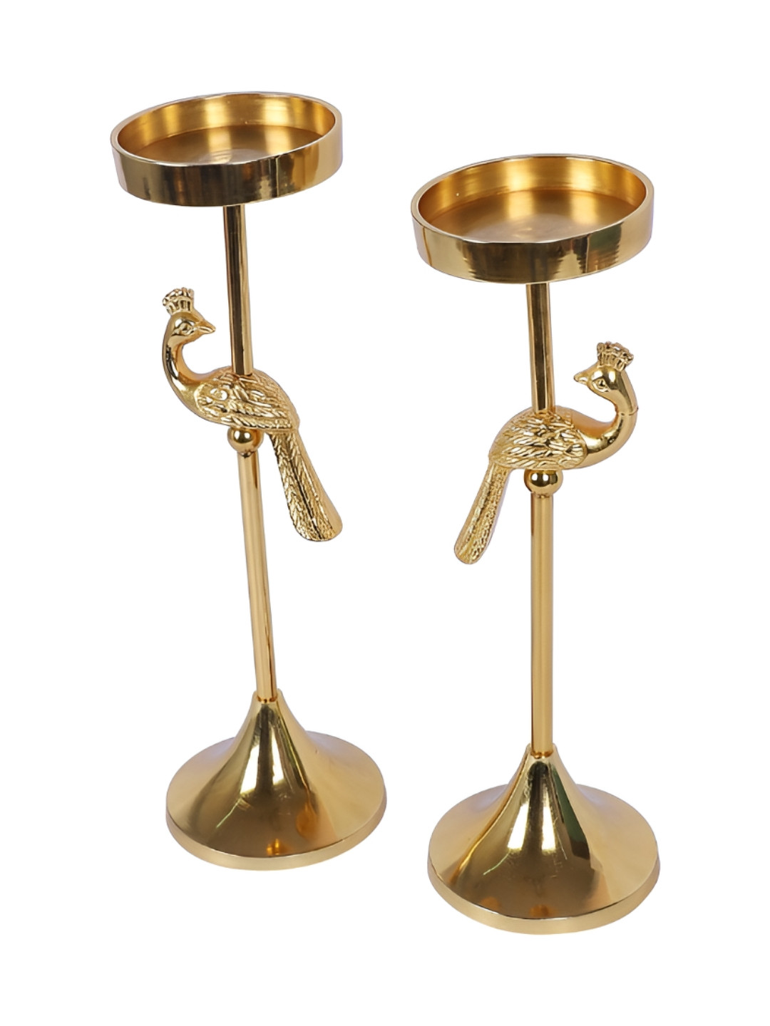 Amaya Decors Peacock Aluminium Candle Stand Set of 2
