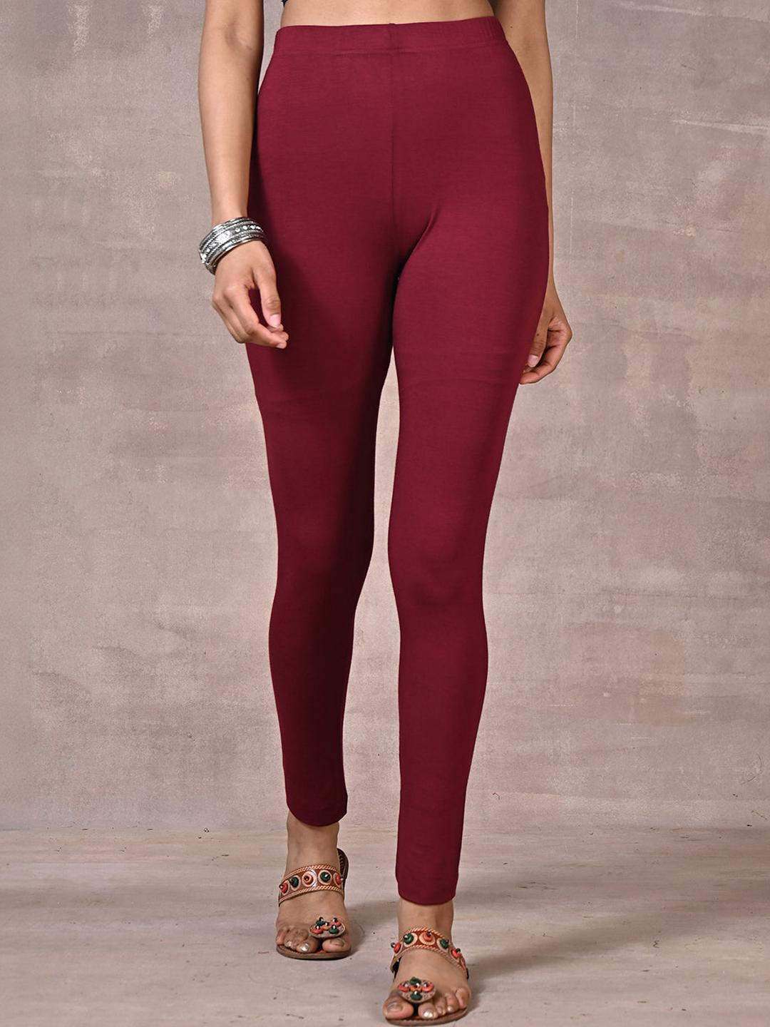Lakshita Women Burgundy Leggings