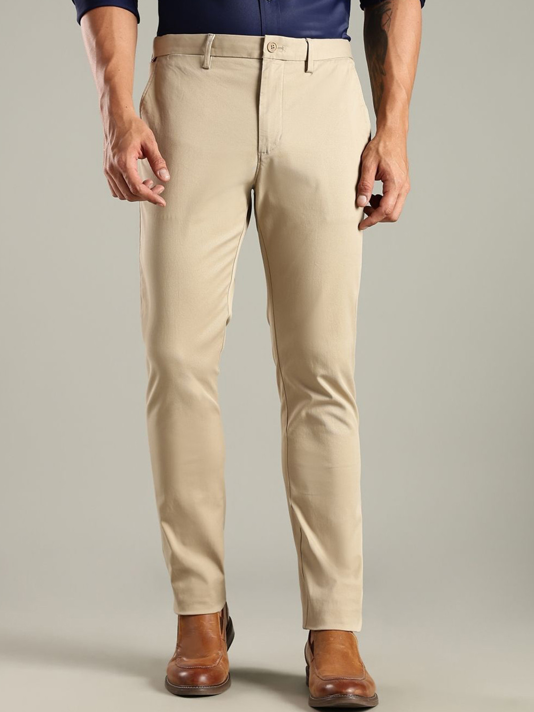 Tommy Hilfiger Eroupe Men Slim Fit Mid-Rise Formal Trousers