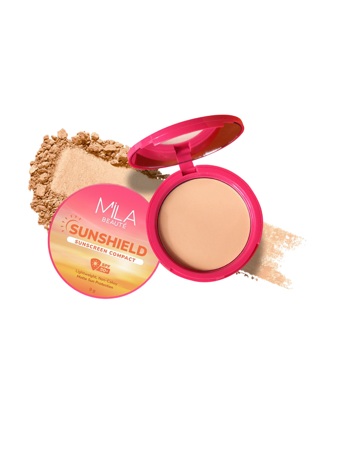 MILA BEAUTE Sun Shield Sunscreen Compact Powder With SPF 50 PA+++- 9 g - Sand 04